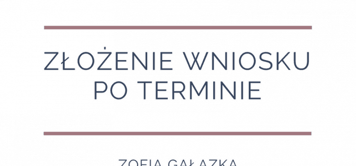 Publikacja Puls Biznesu – Złożenie wniosku po&nbsp;terminie.